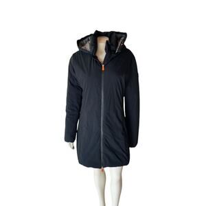Save The Duck Down Rain Coat Black Size 2 Medium